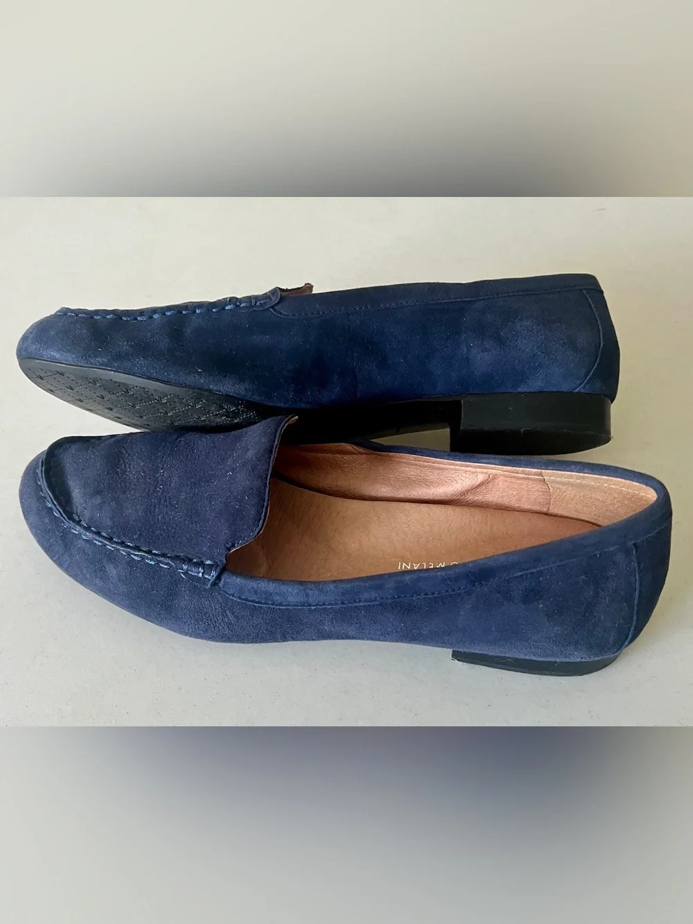 Antonio Melani Navy Blue Suede Loafers